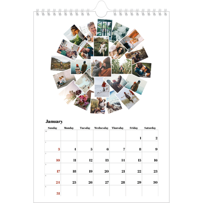 Collage shapes Calendar A4
