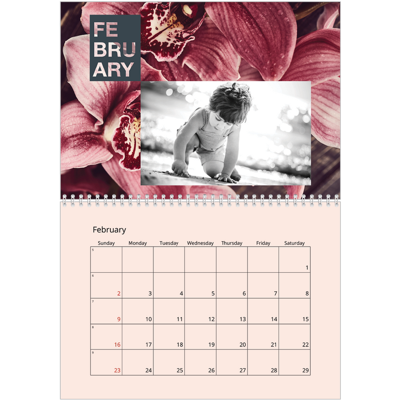 Block date Calendar A4double